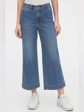 GAP | High-Rise | Wide Leg | Crop | Light Wash | Blue | Denim | Jeans |Size 6/28